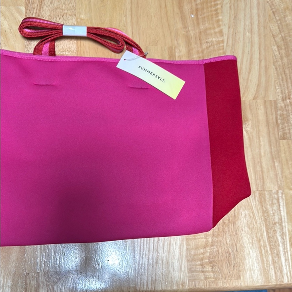 Pink and Red Neoprene Women's Bag